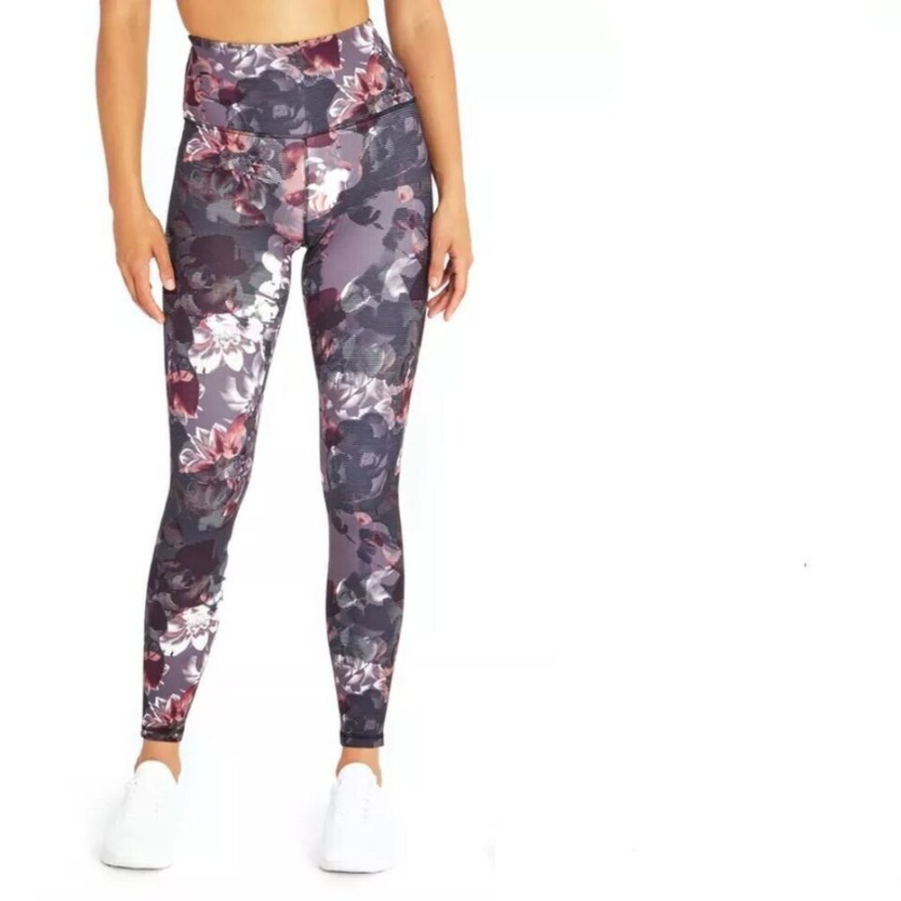 Balance Collection Floral Print Dry-Wik High Rise Contender 25" Ankle Leggings S